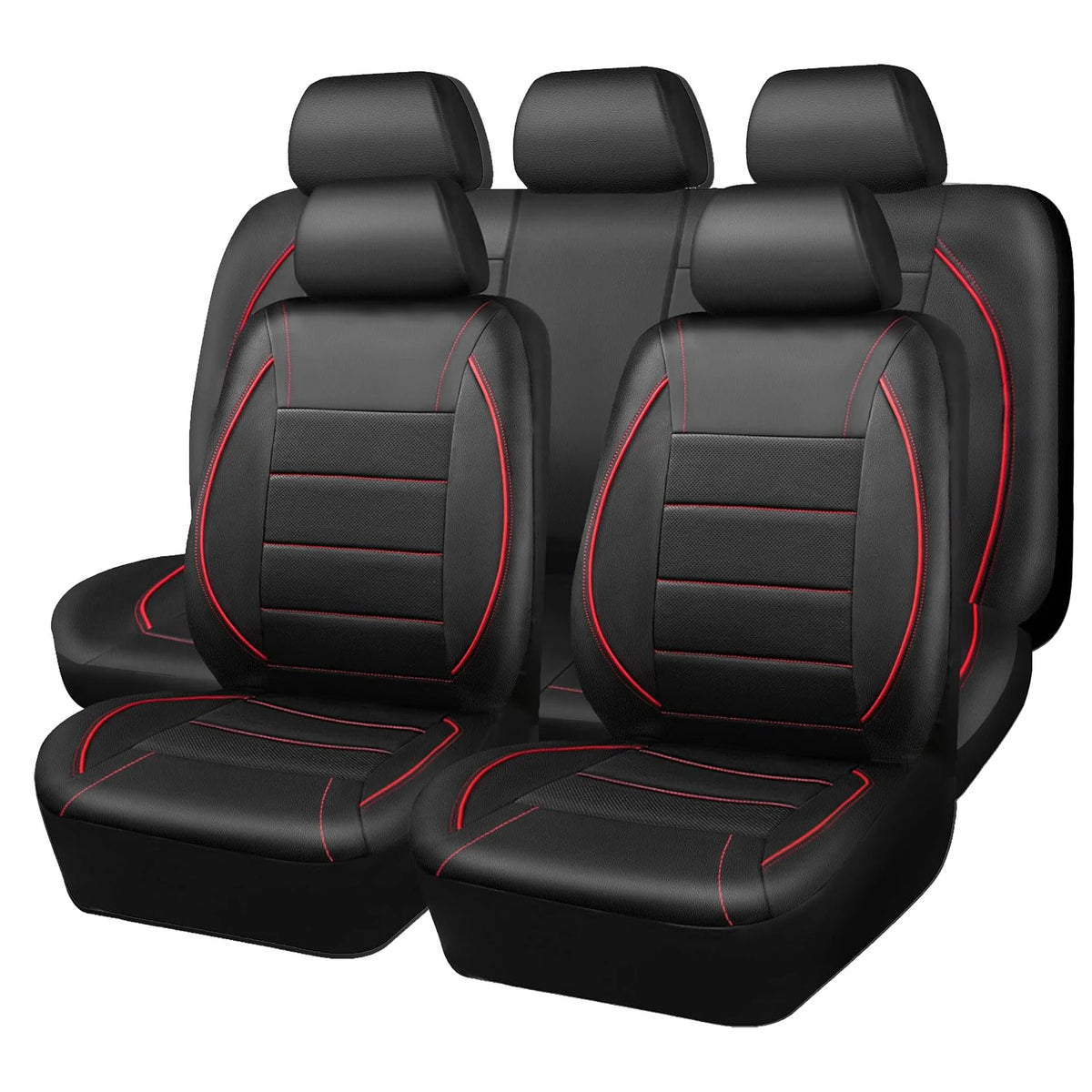 Universal Leather Car Seat Covers Simple Style Breathable 5 Seat Car Seat Cover by PDG ibma