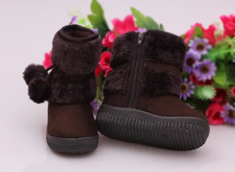 Girls Snow Boots 2019 Winter Comfortable Thick Warm Kids Boots Lobbing Ball Thick Children Autumn Cute Boys Boots Princess Shoes