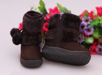Girls Snow Boots 2019 Winter Comfortable Thick Warm Kids Boots Lobbing Ball Thick Children Autumn Cute Boys Boots Princess Shoes