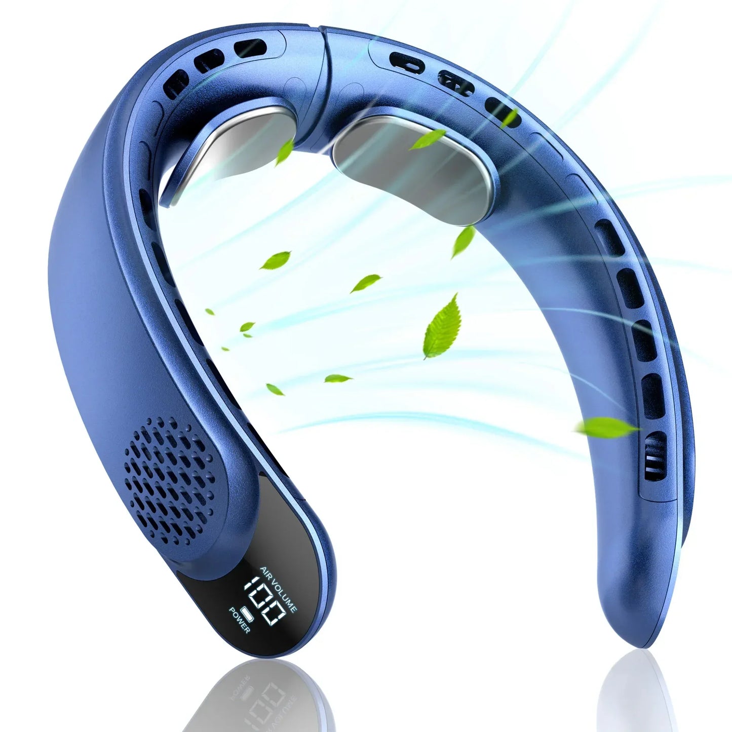 Portable Neck Fan 3-speed 4000mAh USB Charging Fast Cooling Multifunctional Digital Display Air Conditioner Outdoor Neck Fan