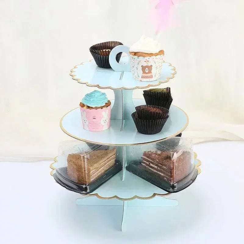 Cake Rack Stand 3 Layer Afternoon Tea Wedding Banquet Plates Party Utensils Birthday Party Christmas Party Cake Tools Display De