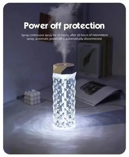 400ml Colorful USB Crystal Humidifier with Aromatherapy and Air Purification for Bedroom and Desktop