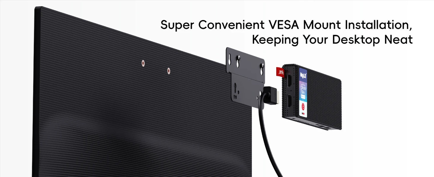 MeLE Fanless Mini PC Stick N100 8GB 128GB 256GB , Mini Computer Dual HDMI, WiFi5 Gigabit Ethernet, USB Type-C PD3.0 PCG02 Pro