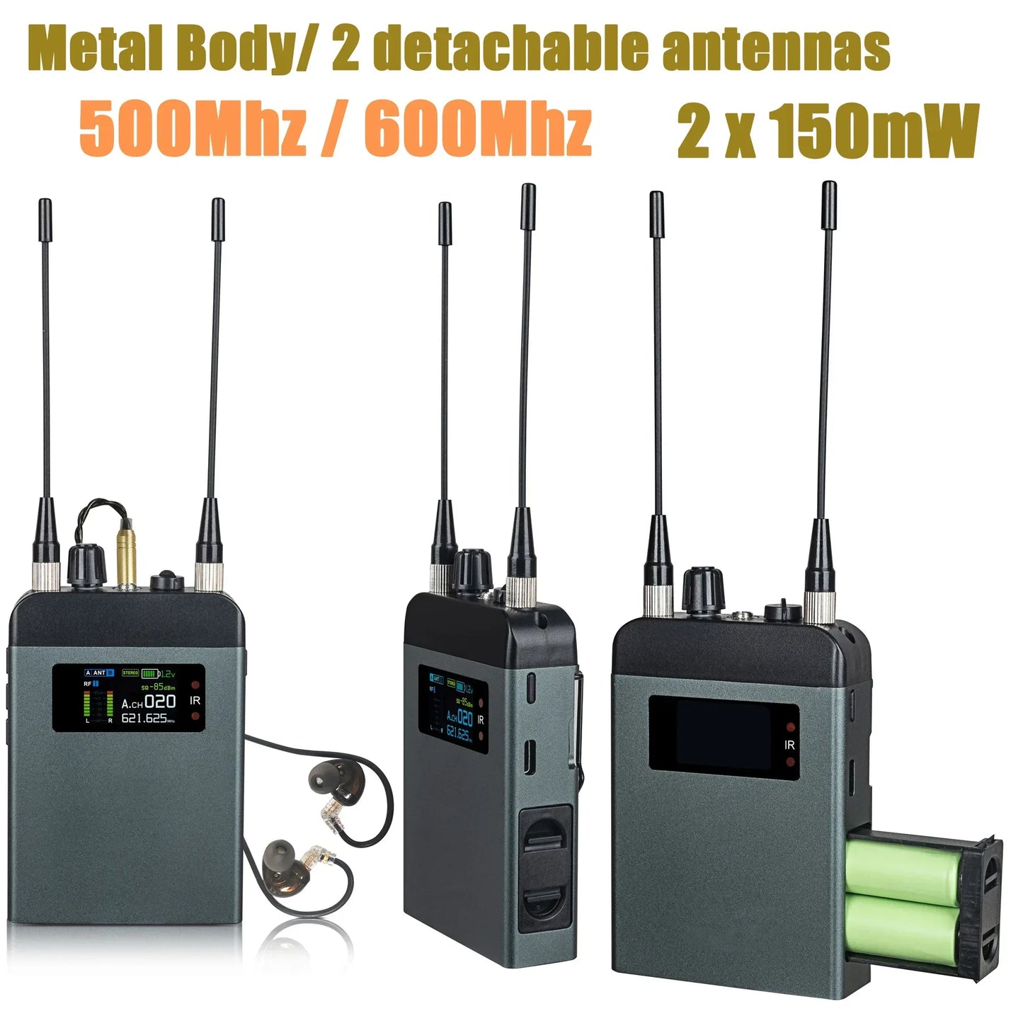 Leicozic Best Stereo In-Ear Monitor PM20 2Channel Wireless Ear Monitoring System Rack-Mount True Diversity 4 Receiver 500/600Mhz