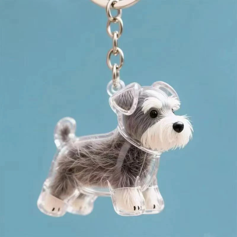 Cute Clear Puppy Hair Memorial DIY Pendant Keychain Decor Keepsake Capsule Pet's Dog Fur Container Pet Lovers Home Display Gifts
