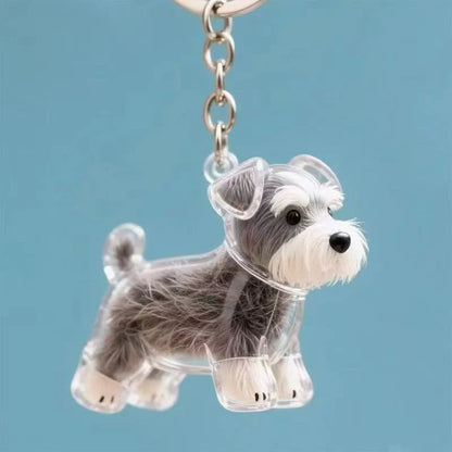 Cute Clear Puppy Hair Memorial DIY Pendant Keychain Decor Keepsake Capsule Pet's Dog Fur Container Pet Lovers Home Display Gifts