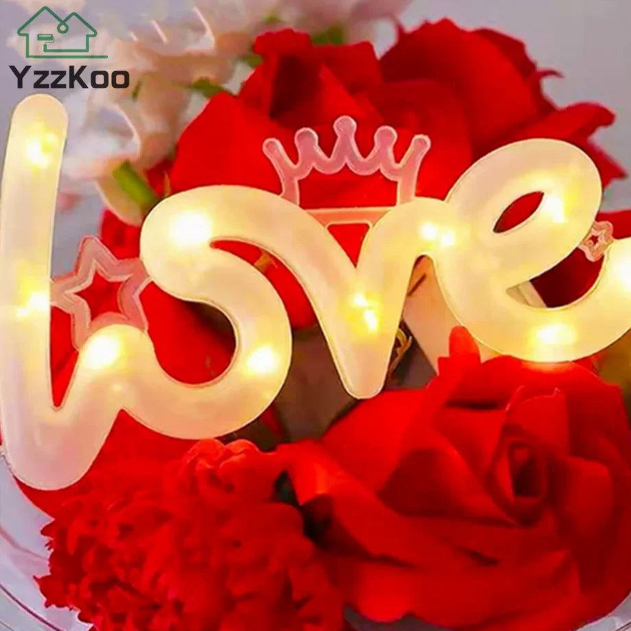 LED Love Luminous Lamp Romantic Confession Night Lights Happy Birthday Wedding Valentine Decoration Lamp Festive Party Supplies