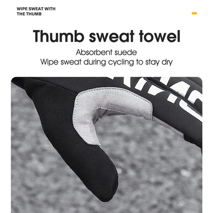 WEST BIKING Winter Warm Cycling Gloves Reflective MTB Road Bicycle Men's Windproof Thermal Anti-slip Touch Screen Sports Gloves