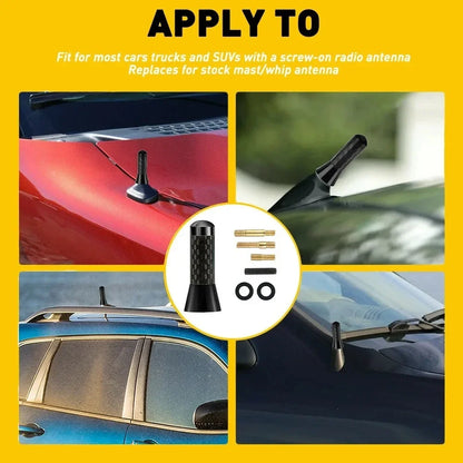 Brand New Carbon Fiber Screw Metal Short Stubby Mast Antenna Car Styling Roof Antenna Enhanced Signal For Benz Car Accessories