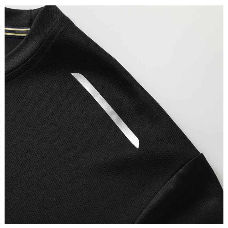 Long-Sleeved Ice Silk Breathable Running Top Round Neck Fitness Wear Quick-Drying Sports T-Shirt Thin Casual Quick-Drying