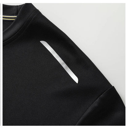 Long-Sleeved Ice Silk Breathable Running Top Round Neck Fitness Wear Quick-Drying Sports T-Shirt Thin Casual Quick-Drying