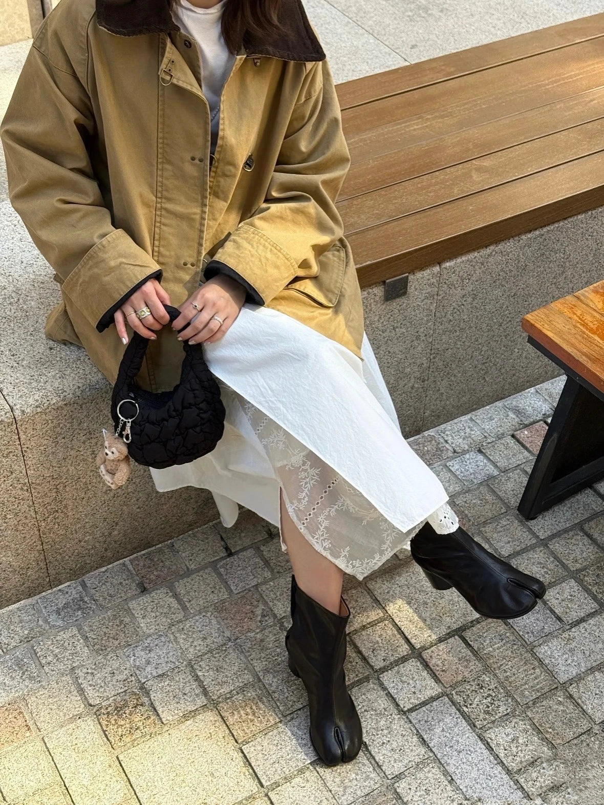 Leather Split Toe Tabi Boots For Women Chunky High Heels Women Shoes Ankle Boots Black Fashion Brand Designer Botas Mujer