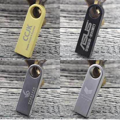 50PCS/lot Metal USB 2.0 Flash Drives 1GB 2GB 4GB Pendrive 8GB 16GB Pen Drive 32GB 64GB Memory USB Sticks 128MB 256MB Free LOGO