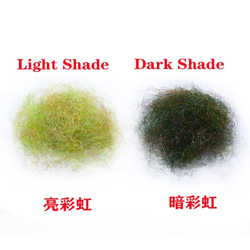 Royal Sissi Hot 2 Styles Fly Tying Rainbow Scud Dub Light & Dark Shade Nymph Dubbing for Trout Flies Colorful Synthetic Shaggy D