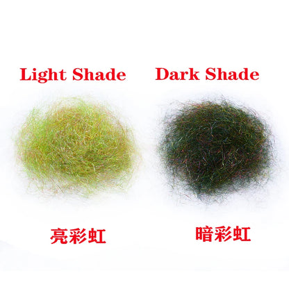 Royal Sissi Hot 2 Styles Fly Tying Rainbow Scud Dub Light & Dark Shade Nymph Dubbing for Trout Flies Colorful Synthetic Shaggy D