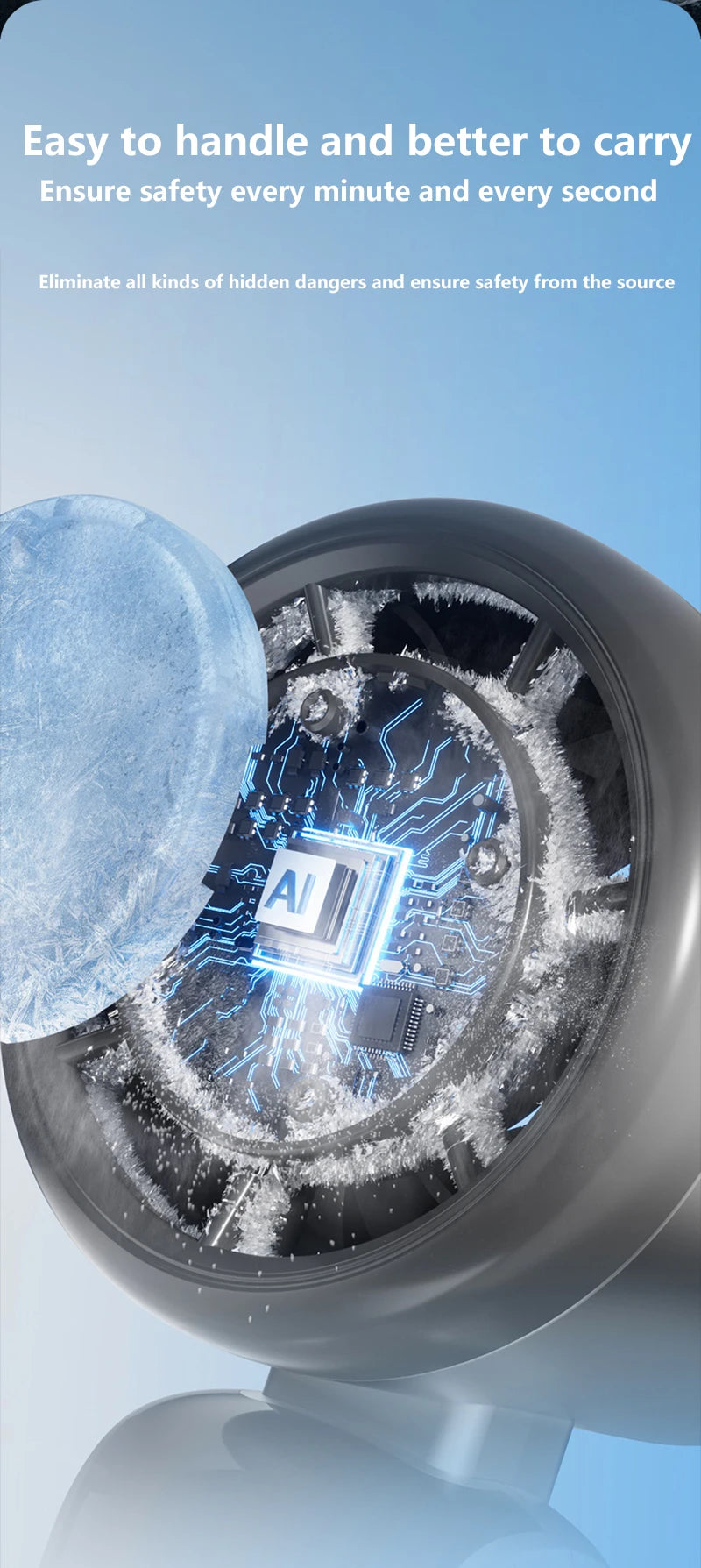 Midea Ice Compress Handheld Fan Portable Outdoor Usb Digital Display Folding Refrigeration High Speed Violent Turbine Small Fan
