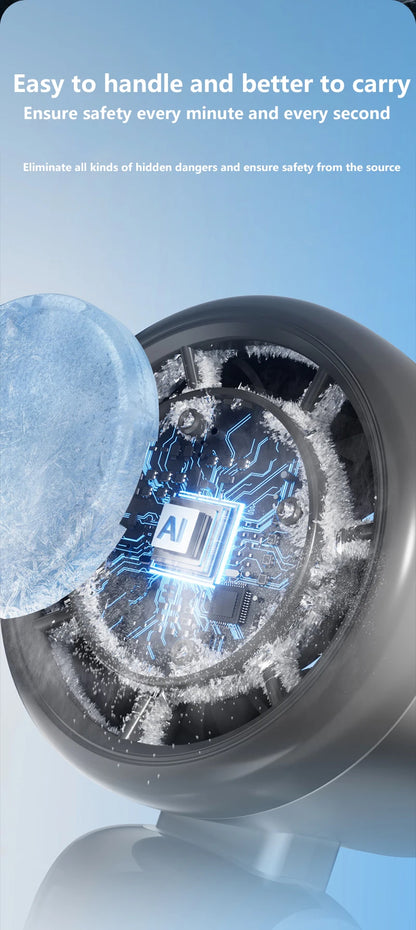 Midea Ice Compress Handheld Fan Portable Outdoor Usb Digital Display Folding Refrigeration High Speed Violent Turbine Small Fan