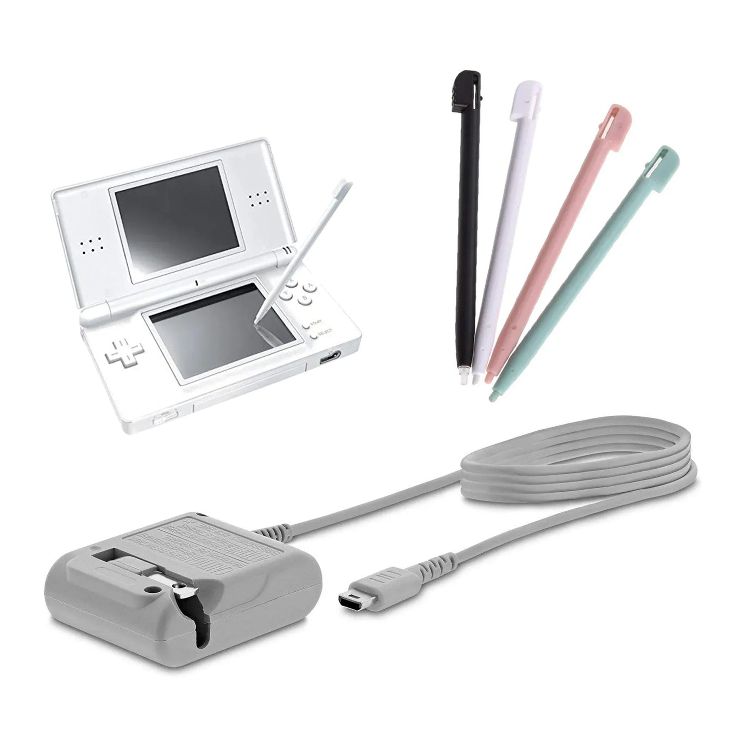 DS Lite Charger Kit, AC Power Adapter Charger and Stylus Pen for Nintendo DS Lite Systems Wall Travel Charging Cable 5.2V 450mA