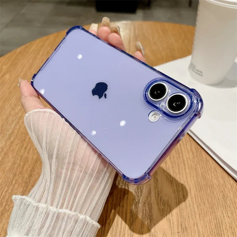 Luxury Jelly Clear Silicone Soft Case For iPhone 11 12 13 14 15 16 Pro Max 16 Plus Shockproof Protection Transparent Back Cover