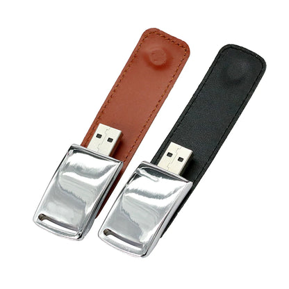 Pendrive 256GB USB Flash Drive Leather with Metal Keychain 64GB 32GB 8GB Business Usb Memories Disk 128GB Pen Drive Memory Stick