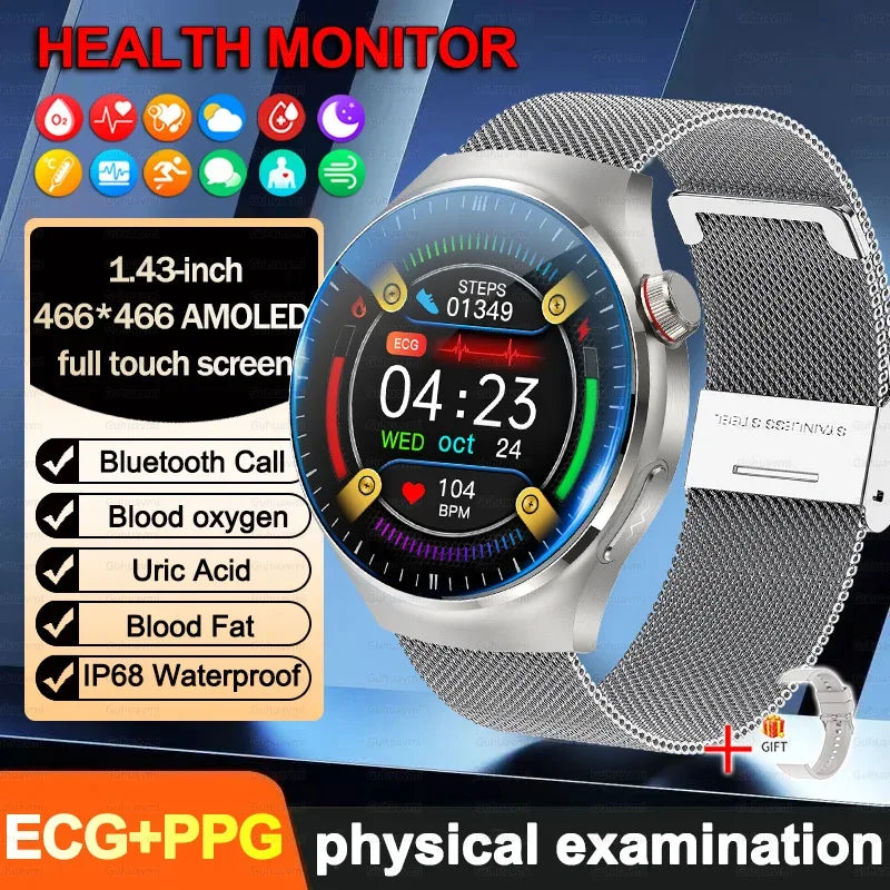 2026New For Man Smartwatches Outdoor Sport Smart Watch Men 1.43“ HD AMOLED Screen ECG physical examination BT5.0 Call smartwatc