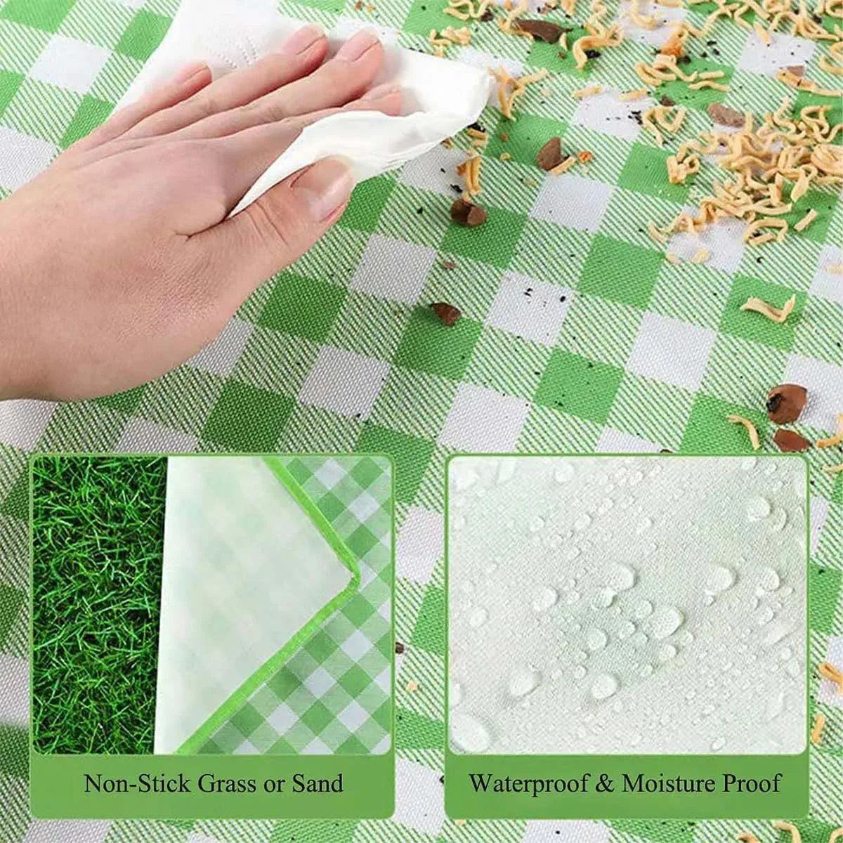Foldable & Portable Picnic Blanket Thickened Waterproof Beach Blanket Lightweight Camping Tent Grassland Mat For Parties Travels