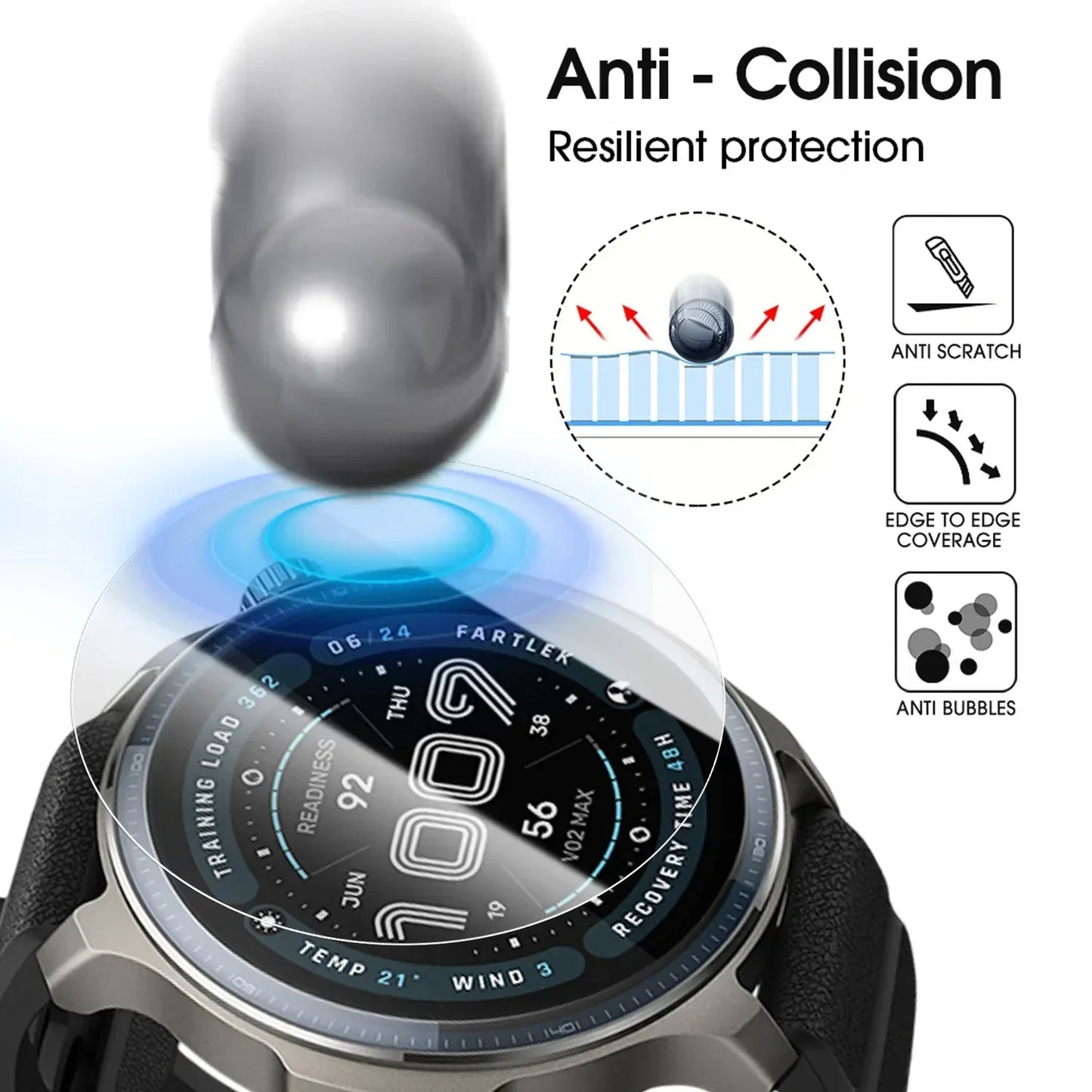 9H Tempered Glass for Amazfit Balance 2 Premium Screen Protector HD Clear Anti-scratch Protective Film for Amazfit Balance2