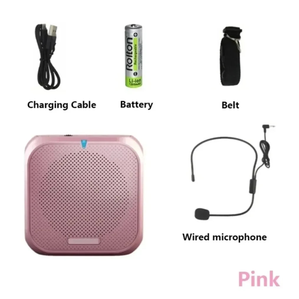 Rolton K400 Portable Voice Amplifier Megaphone Booster 4 Colors Portable Wired Mini Audio Speaker FM Radio MP3 Teacher Training