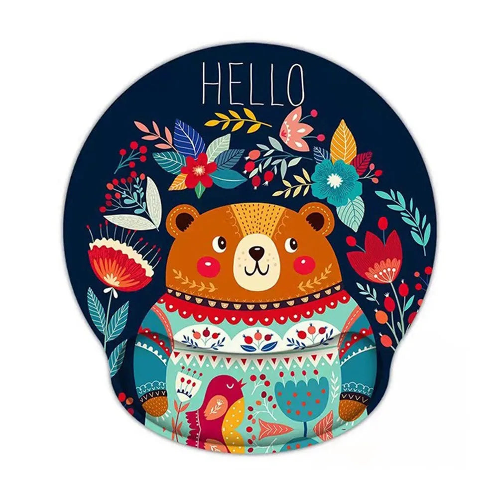 Gift Leopard Mouse Pad Ergonomic Gel Wrist Support Grey Non-Slip Base Wrist Rest Pad Typing and Pain Relief