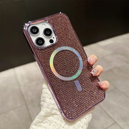 Luxury Diamond For Magsafe Case for iPhone 15 16 17 Pro Max Plus Bling Shinny Magnetic Cover for iPhone 11 12 13 14 Pro Max