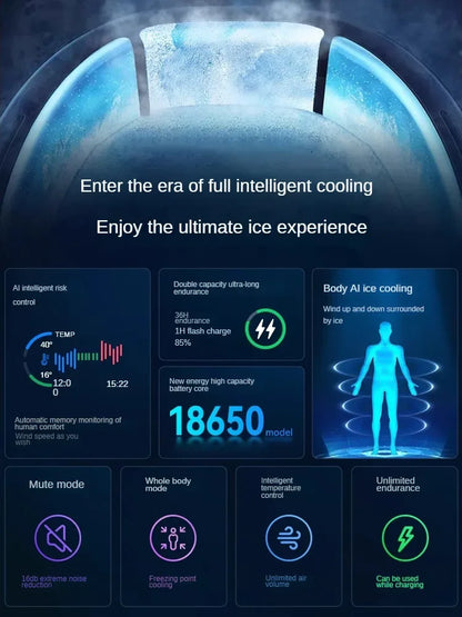 New hanging neck refrigeration mini air conditioner portable portable small electric fan lazy long battery life wearable