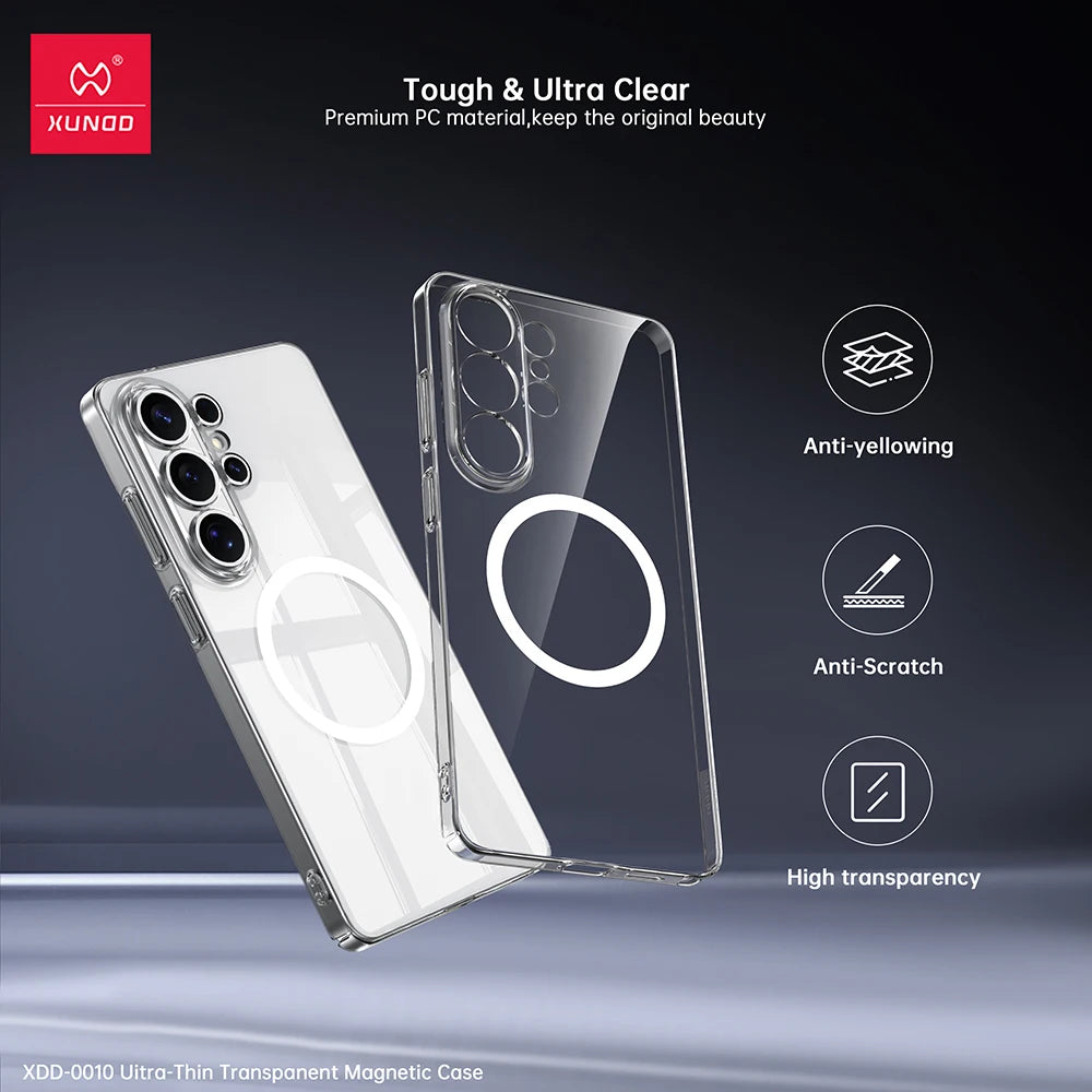 Xundd Magnetic Case For Samsung Galaxy S26 Ultra PC HD Transparent Cover Camera Lens Protection For Samsung S26 Ultra Case