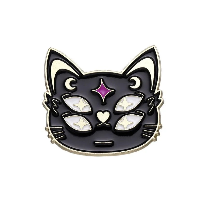 Broche animalière Halloween Potion magique Chaton Série Badge en métal Petit cadeau Broches décoratives en gros Épingles à sac pour sacs à dos