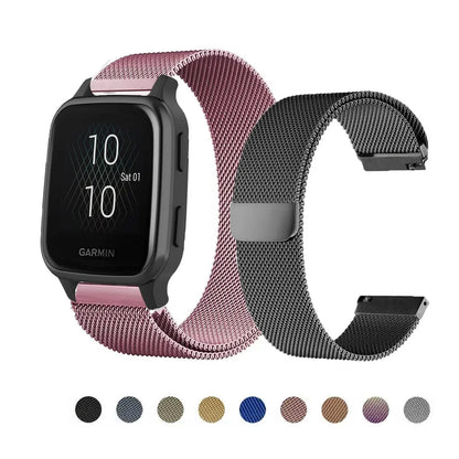 Milanese Strap For Garmin Vivoactive 6 5 4 4s 3 Venu 2 2Plus 2s 3 3s Venu4 SQ 2 Music 18 20 22mm Stainless Steel SmartWatch Band