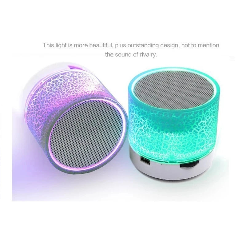 Mini Bluetooth Speaker Portable Car Audio Dazzling Crack LED Wireless Bluetooth Subwoofer Speaker TF Card MP3 Music Sound Column