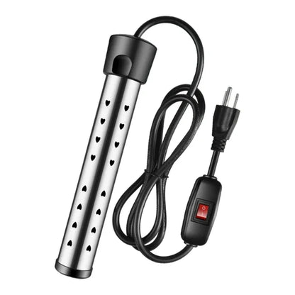 Fast Acting Heater 1500W Electric Water Heater Stainless Steel Texture Home and Office Travel Heater Suitable for Pools