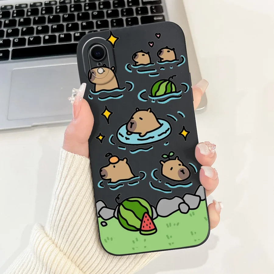 For iPhone X XR XS SE 2020 Case iPhoneX Liquid Soft Silicone Case For iPhone x s XR Back Cover For iphone se 2020 Phone Bumper