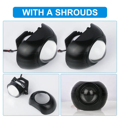 2PCS 3 Inch Bi LED Projector Headlights Lenses for Hella LED Lights Projector 130W 60000LM Diode Headlamp Car Accessories