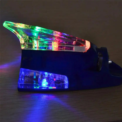 Car Auto Styling Wind And Power Shark Fin Shaped Receiving Antenna LED Warning Flashing Light Lamp