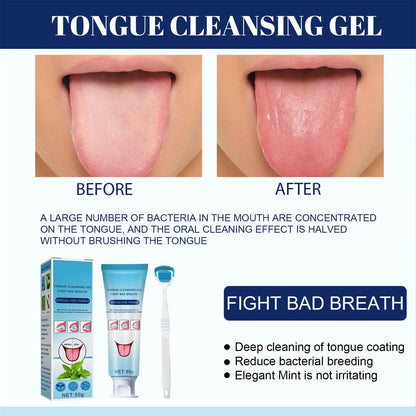 Tongue Coating Cleaning Gel Mint Tongue Scraper Scrubber Orasl Care Removal Odor Health Fresh Breath Care Dental Hygiene Tool
