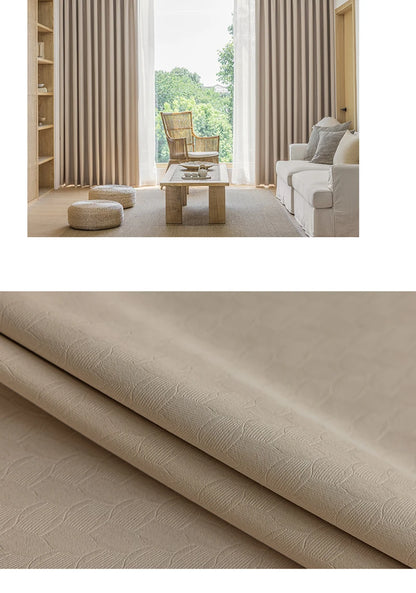 French Cream Style Bay Window Drape Bedroom Thick Full Blackout Curtain Hotel Soundproof Drapes Large Area Living Room Curtains