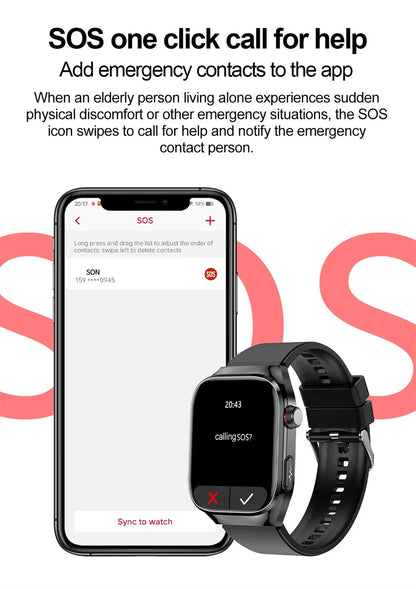 2026 New Professional-Grade Smart Watch Men ECG+PPG Uric Acid Body Fat Health Analysis IP68 Waterproof AMOLED Smartwatch Women