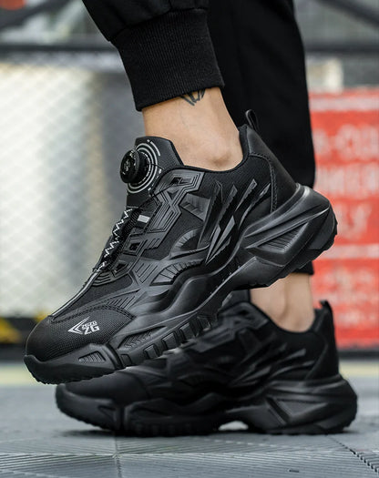 High-quality Safety Shoes Men Steel Wire Rotary Buckle Work Sneakers Indestructible Shoes Anti-smash Anti-puncture Work Shoes