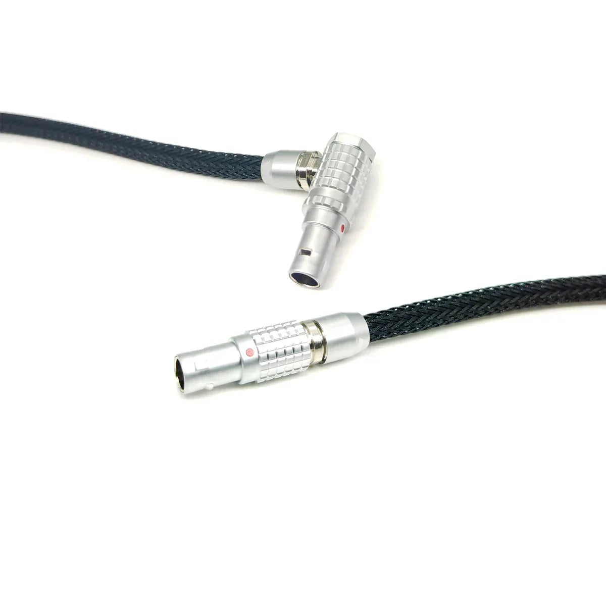 ARRI ALEXA RED Flexible Braid Power Cable for Teradek Bolt 4K XT LT, SmallHD monitor, 0B 2 Pin Straight Male to 2Pin Right Angle
