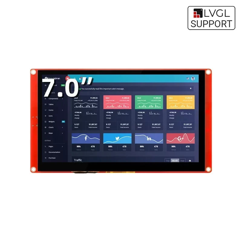 CrowPanel- 7.0 Inch Smart Graphic 800x480 RGB SPI TFT LCD Module Touch Screen Display ESP32 for Arduino MicroPython