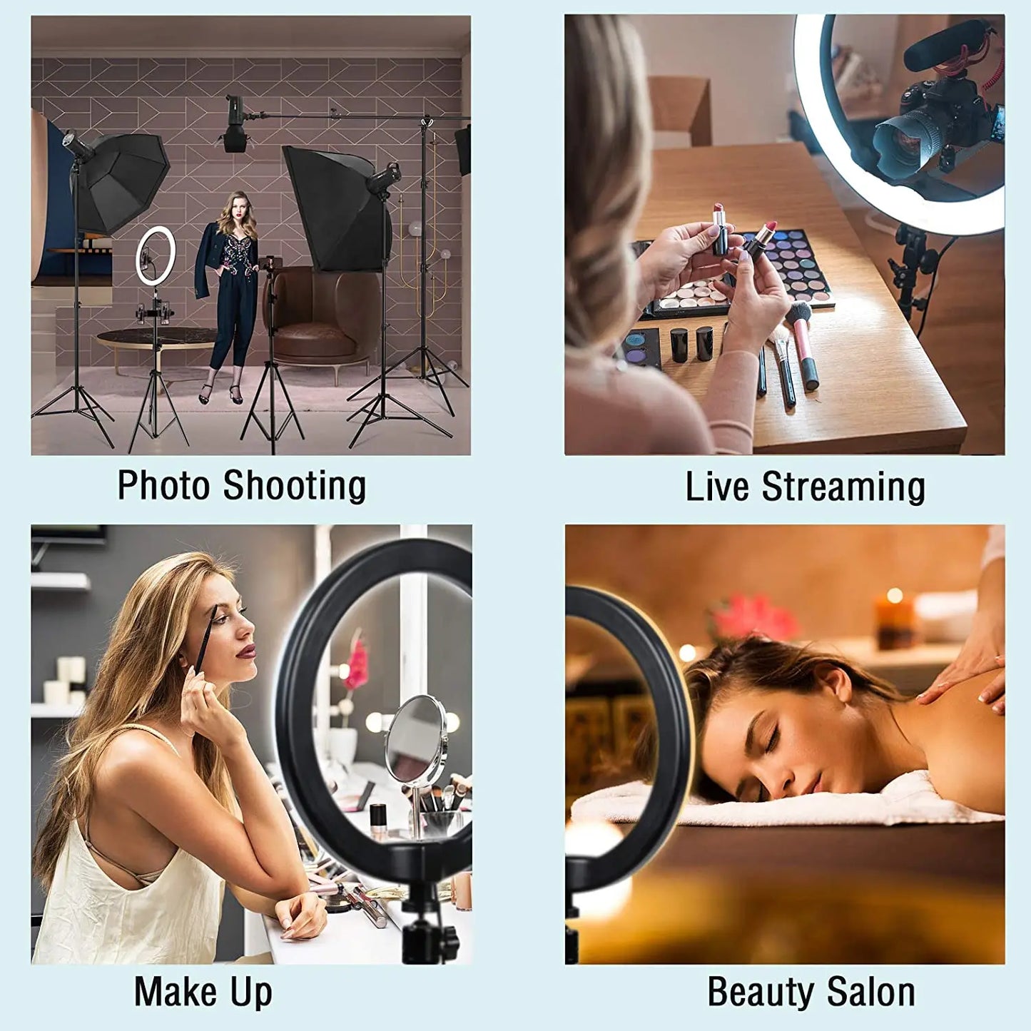 LED Ring Light with Phone Stand Usb Charge Selfie Led Lamp Dimmable Photography Light For Photo Photography Studio For Vlog Live