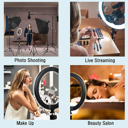 LED Ring Light with Phone Stand Usb Charge Selfie Led Lamp Dimmable Photography Light For Photo Photography Studio For Vlog Live
