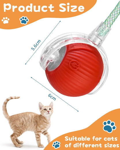 This Interactive Spherical Toy for Cats Features an Automatically Rotating Tail Ball Design and Is Rechargeable Electric Pet Toy
