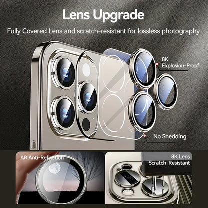 Joyroom Transparent Phone Case For iPhone 16 Pro Max Anti-Drop Phone Cover For iPhone 15 Pro Max Shockproof With Len Protection