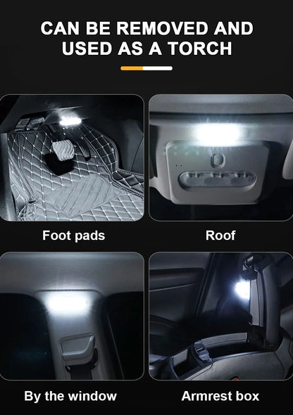 BLALION Car LED Touch Light Wall Reading Lamp Magnet Base Car Ceiling Light Ambient Mood Interior Lighting USB Rechargeable Lamp